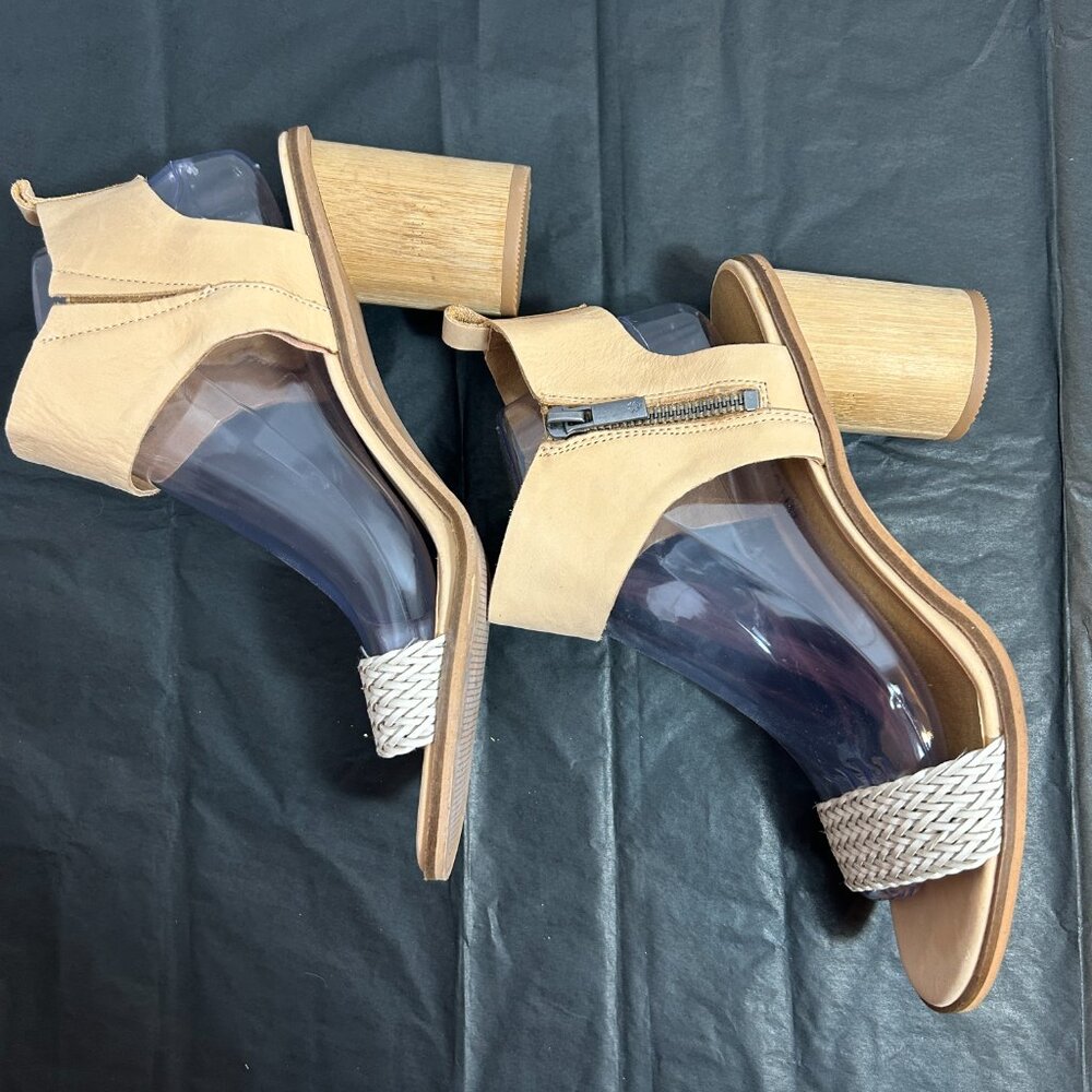 Lucky Brand Pomee heeled sandals with an ankle strap and braided toe strap 8.5 - Picture 3 of 7